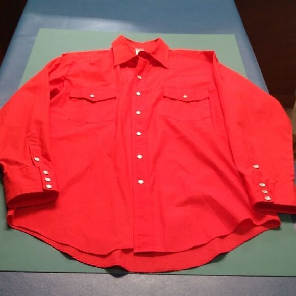 Vintage Malco Modes Pearl Snap Red Men's Shirt - Picture 1 of 9